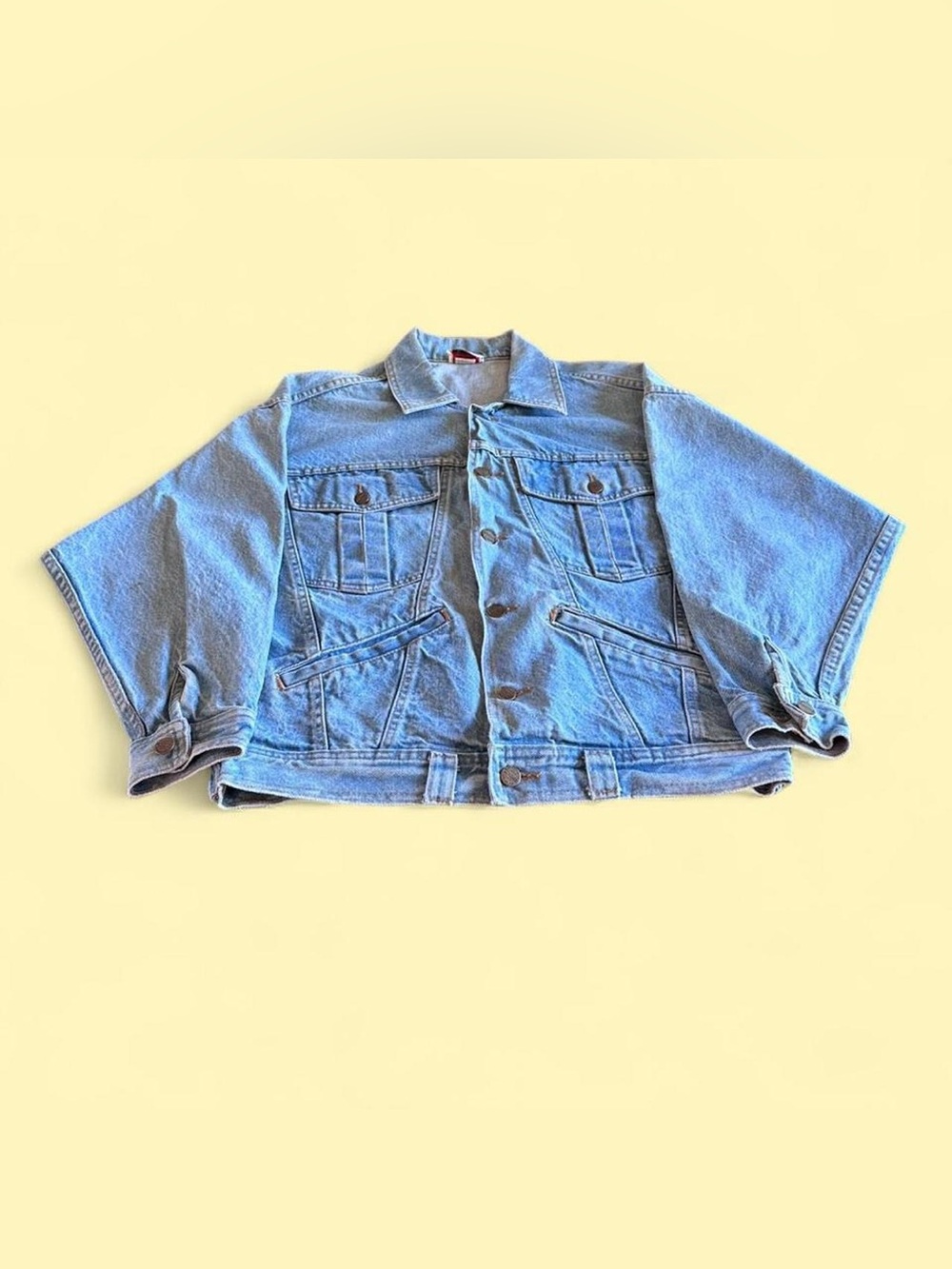 Vintage Light Wash Denim Jacket Blue Boxy Oversized Women’s M Palmettos